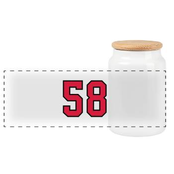 58 sports jersey football number new - Panorama Keksdose mit Holzdeckel - Weiß - Vorne