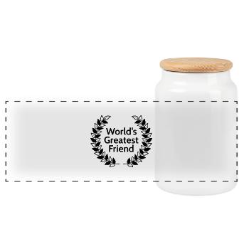 worlds greatest friend - Boîte à biscuits avec couvercle en bois - blanc - Devant