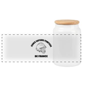 Jeunes Sapeurs Pompiers de France - Boîte à biscuits avec couvercle en bois - blanc - Devant