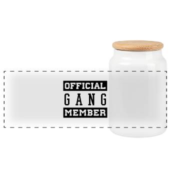 Official Gang Member - Boîte à biscuits avec couvercle en bois - blanc - Devant