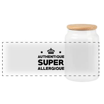 Allergie / Allergique / Pollen / Nature / Humour - Boîte à biscuits avec couvercle en bois - blanc - Devant