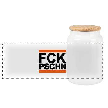FCK_PSCH - Panorama Keksdose mit Holzdeckel - Weiß - Vorne