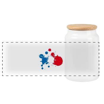 France bleu blanc rouge Design Peinture BBR - Boîte à biscuits avec couvercle en bois - blanc - Devant