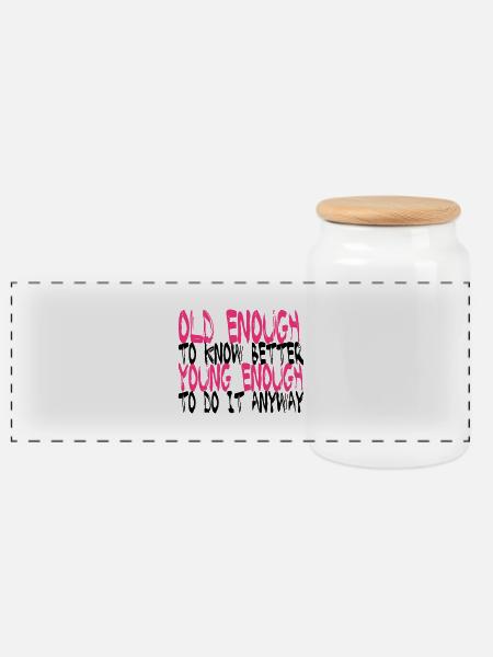 Birthday Shirt - Best Quotation - Panoramic Cookie Jar with Wooden Lid - white