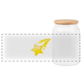 Smiley Falling Star - Panoramic Cookie Jar with Wooden Lid - white - Front