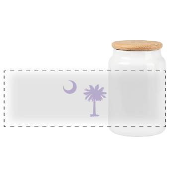 South Carolina - Panorama Keksdose mit Holzdeckel - Weiß - Vorne