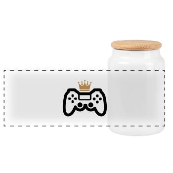 game king - Panorama Keksdose mit Holzdeckel - Weiß - Vorne