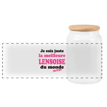 Je suis juste la meilleure lensoise du monde - Boîte à biscuits avec couvercle en bois - blanc - Devant