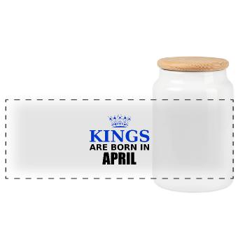 kings are born in april - Boîte à biscuits avec couvercle en bois - blanc - Devant