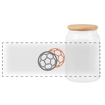 handball bälle - Panorama Keksdose mit Holzdeckel - Weiß - Vorne
