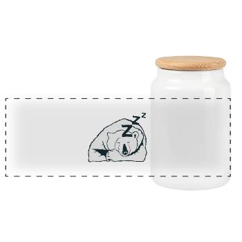 ours dessin zzz dort dormir hiberne 2703 - Boîte à biscuits avec couvercle en bois - blanc - Devant
