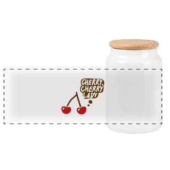 Cherry, cherry lady - Panorama Keksdose mit Holzdeckel - Weiß - Vorne