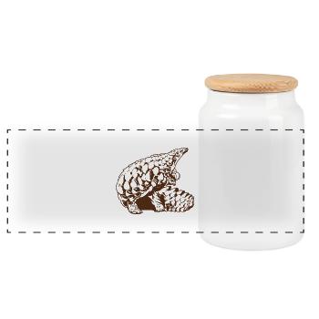 Coole Schuppentierskizze Grafik Wildlife Kreatur - Panorama Keksdose mit Holzdeckel - Weiß - Vorne