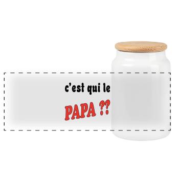 Who's the dad?? - Panoramic Cookie Jar with Wooden Lid - white - Front