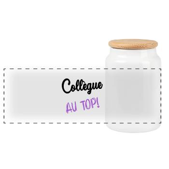 RETIREMENT. RETIREMENT. RETIRED. HAPPY RETIREMENT - Panoramic Cookie Jar with Wooden Lid - white - Front