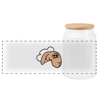 Le mouton a l’air sceptique, critique, regards suspicieux - Boîte à biscuits avec couvercle en bois - blanc - Devant