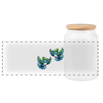 kolibri vogel 2 - Panorama Keksdose mit Holzdeckel - Weiß - Vorne