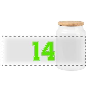 14 - Panoramic Cookie Jar with Wooden Lid - white - Front