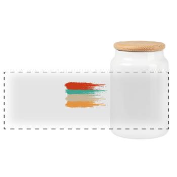 Papua Indonesia - Panoramic Cookie Jar with Wooden Lid - white - Front