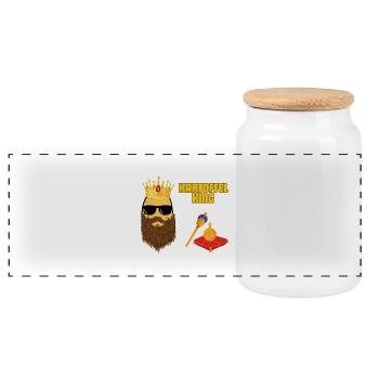 Potato King - Panoramic Cookie Jar with Wooden Lid - white - Front