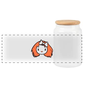 Oiseau Dame Femme Femme Femme Joli Visage Arc - Boîte à biscuits avec couvercle en bois - blanc - Devant
