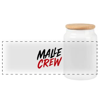 Malle Crew Mallorca - Panorama Keksdose mit Holzdeckel - Weiß - Vorne