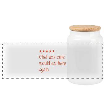 Chef was cute - Boîte à biscuits avec couvercle en bois - blanc - Devant