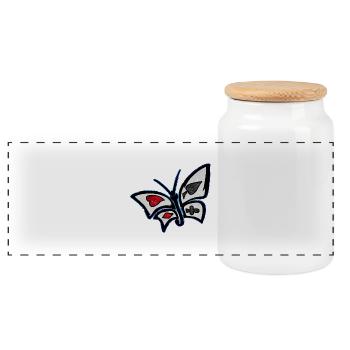 Papillon du Pays des Merveilles Cosmique - Boîte à biscuits avec couvercle en bois - blanc - Devant