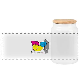 Poignées d’escalade de bloc couleur 3 - Boîte à biscuits avec couvercle en bois - blanc - Devant