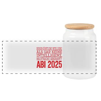 Abi Spruch 2025 - Panoramic Cookie Jar with Wooden Lid - white - Front
