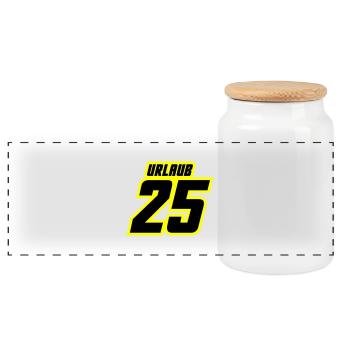 Maillot vacances 2025 - Boîte à biscuits avec couvercle en bois - blanc - Devant