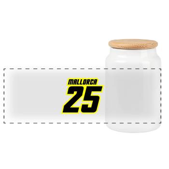Mallorca 2025 Trikot - Panorama Keksdose mit Holzdeckel - Weiß - Vorne
