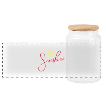 Sonnenschein Sonne Symbol - Panorama Keksdose mit Holzdeckel - Weiß - Vorne