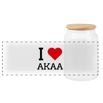 J’adore Akaa - Boîte à biscuits avec couvercle en bois - blanc - Devant