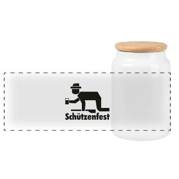 Schützenfest - Panorama Keksdose mit Holzdeckel - Weiß - Vorne