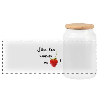 humour - Boîte à biscuits avec couvercle en bois - blanc - Devant