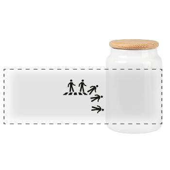Collez le chiffre au passage clouté - Boîte à biscuits avec couvercle en bois - blanc - Devant