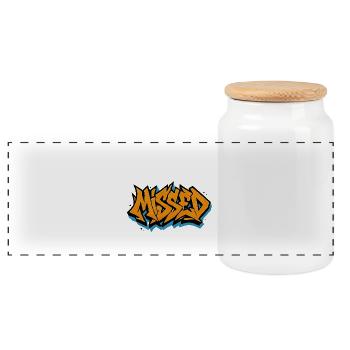 Graffiti Merch - Panorama Keksdose mit Holzdeckel - Weiß - Vorne