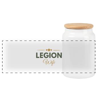 Legion-Ehefrau - Panorama Keksdose mit Holzdeckel - Weiß - Vorne