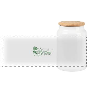Village côtier vert, Cadaques - Boîte à biscuits avec couvercle en bois - blanc - Devant