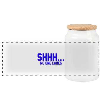 CHUT... Personne ne s’en soucie - Boîte à biscuits avec couvercle en bois - blanc - Devant