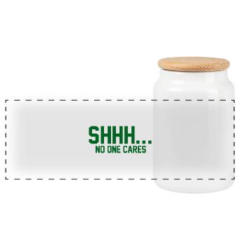 CHUT... Personne ne s’en soucie - Boîte à biscuits avec couvercle en bois - blanc - Devant