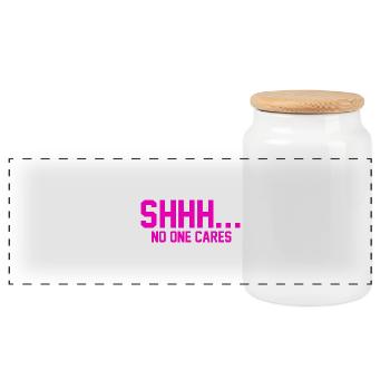 CHUT... Personne ne s’en soucie - Boîte à biscuits avec couvercle en bois - blanc - Devant