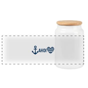 Ohé - Boîte à biscuits avec couvercle en bois - blanc - Devant