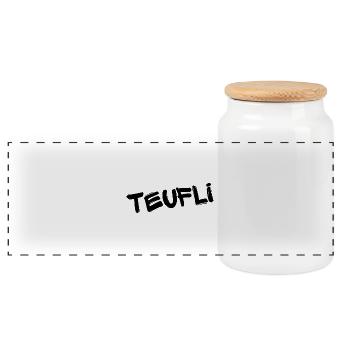 TEUFLI – T-shirt Anti-Flic Verlan Rap Français - Boîte à biscuits avec couvercle en bois - blanc - Devant