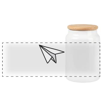 Légèreté et liberté avion en papier - Boîte à biscuits avec couvercle en bois - blanc - Devant