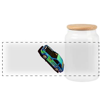 Drift toys 86 Trueno - cars drift tuning - Panoramic Cookie Jar with Wooden Lid - white - Front
