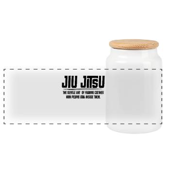 Jiu Jitsu - l’art doux de plier des vêtements, - Boîte à biscuits avec couvercle en bois - blanc - Devant