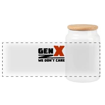 Génération X - Nous nous en moquons - Boîte à biscuits avec couvercle en bois - blanc - Devant