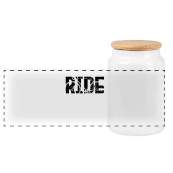 faire du vélo de route - Boîte à biscuits avec couvercle en bois - blanc - Devant